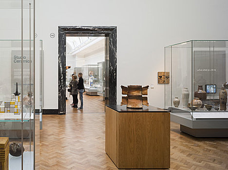 陶瓷,画廊,阶段,一个,伦敦,设计,陈列柜