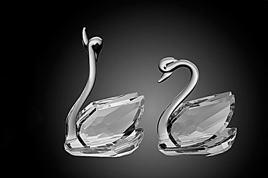 two,crystal,swans