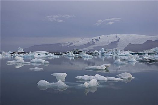 结冰,湖,冰河,冰岛,大西洋