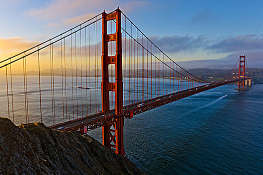 吊桥,湾,金门大桥,旧金山湾,旧金山,加利福尼亚,美国