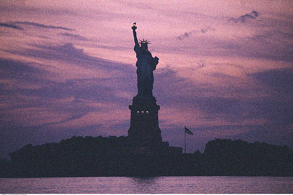 自由女神像,薄雾,纽约,美国