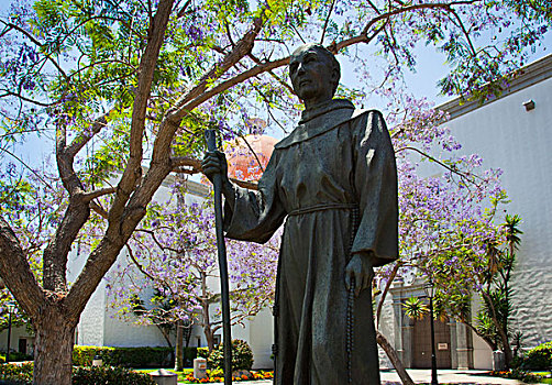 神父,雕塑,教区,圣胡安卡皮斯特拉诺,西班牙,南加州,橙色,加利福尼亚