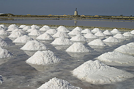 盐厂,西西里,盐,海水,堆