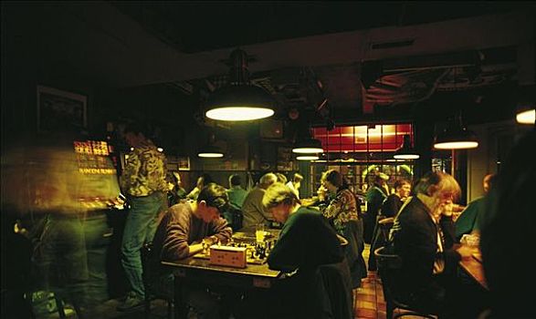 酒吧,餐饮,男人,烟雾,阿姆斯特丹,荷兰,欧洲