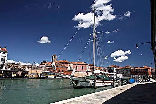 帆船,慕拉诺,小,岛屿,靠近,威尼斯,意大利,欧洲