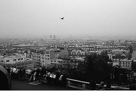 俯视,城市,蒙马特尔,巴黎,法国