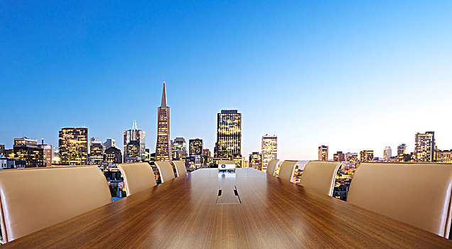 涂绘,会议桌,城市,旧金山