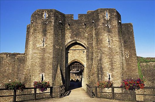 建筑,城堡,卡菲利,蒙茅斯郡,威尔士