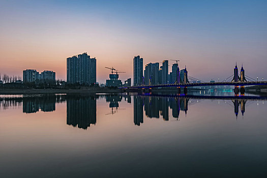 北京市通州区大运河外滩环境都市建筑风光
