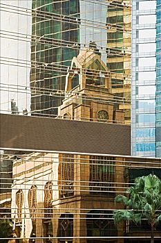 反射,香港,市政厅,建筑