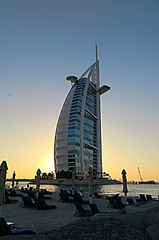 迪拜帆船酒店日落