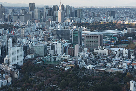 日本东京市区俯瞰