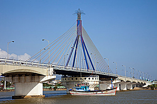 越南,岘港,歌曲,桥,河