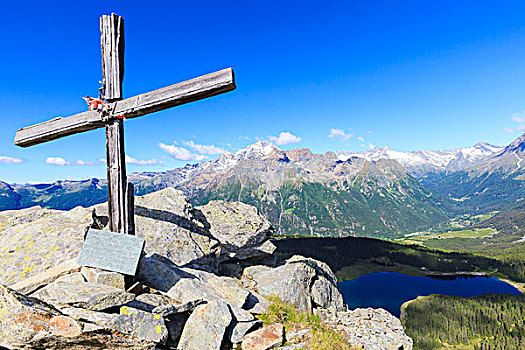 木头,十字架,高处,湖,框架,攀升,风景,蒙特卡罗,山谷,伦巴第,意大利,欧洲