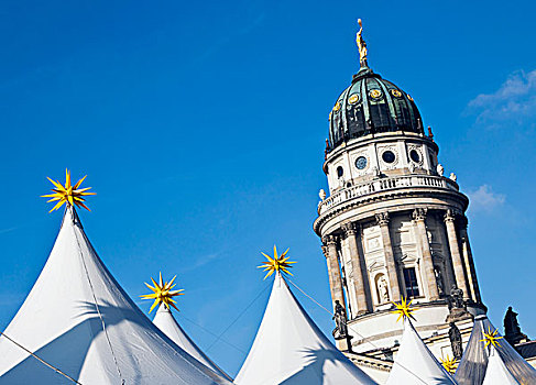 帐篷,柏林,圣诞市场,正面,音乐厅,御林广场,德国,欧洲