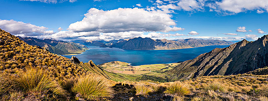 风景,湖,山景,崎岖,奥塔哥,南岛,新西兰,大洋洲