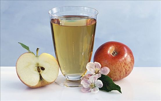 玻璃杯,苹果汁,新鲜,苹果,苹果花