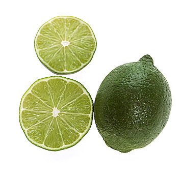 绿色,柠檬,水果,白色背景