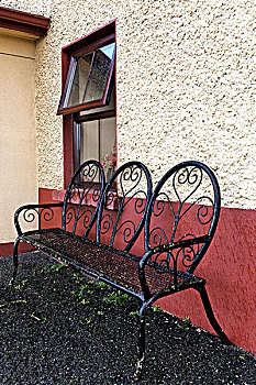 金属,长椅,座椅,窗户,安特里姆,北爱尔兰,欧洲