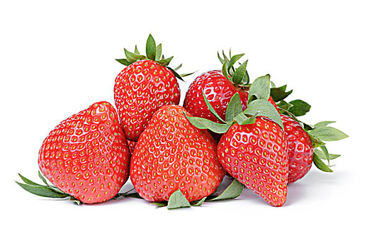 堆积,新鲜,成熟,草莓,隔绝,白色背景,背景