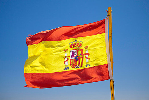 西班牙,国旗,干盐湖,海滩,贝纳马德纳,马拉加省,哥斯达黎加,安达卢西亚,欧洲