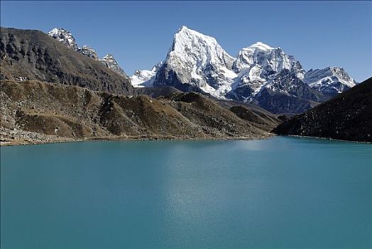 湖,上方,冰河,萨加玛塔国家公园,尼泊尔