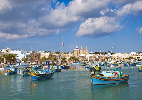 传统,渔船,马尔萨什洛克,港口,马耳他