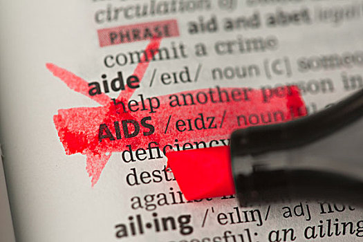 艾滋病,定义,突显,红色,字典