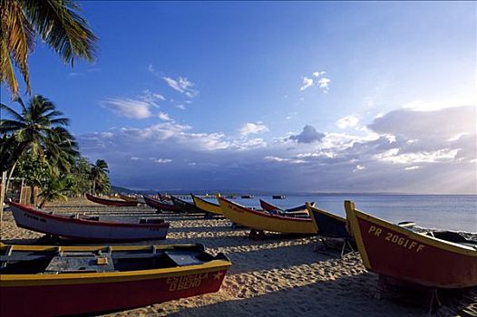 渔船,海滩,波多黎各,加勒比海