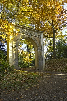 秋天,公園,未知,浪漫,大門