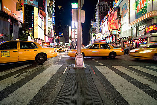 出租车,时代广场,曼哈顿