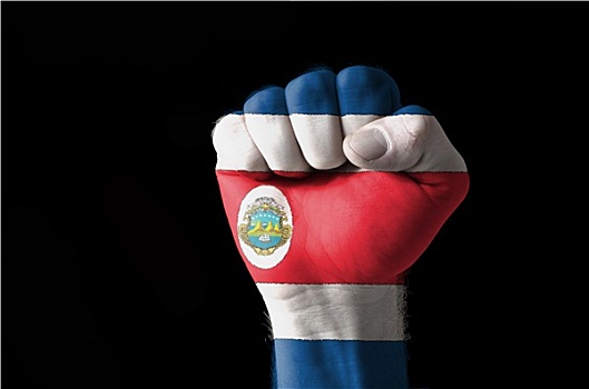 拳头,涂绘,彩色,哥斯达黎加,旗帜