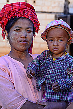卡劳,女人,男孩,孩子,部落,掸邦,缅甸