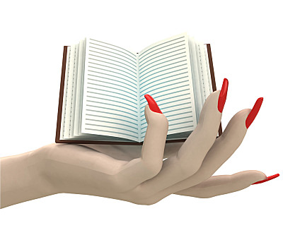 隔绝,翻书,女人,手,插画