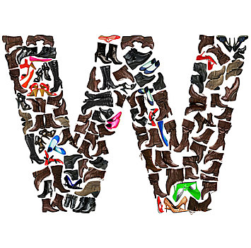 字体,鞋,字母w