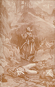 军团,攀登,石头,1896年,艺术家,未知