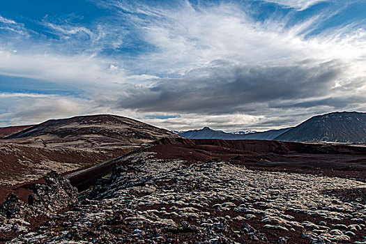 火山地貌,云体,斯奈山半岛,冰岛,欧洲