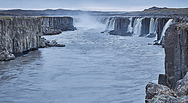 瀑布,峡谷,北方,区域,冰岛
