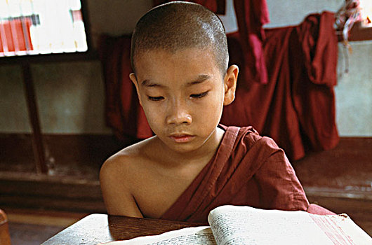 特写,僧侣,寺院,阿马拉布拉,缅甸