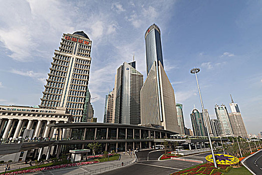 上海浦东陆家嘴的,中国平安,大厦和,浦东中国银行
