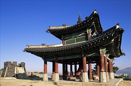 韩国,首尔,水原,华城行宫,要塞,西部,指令,柱子