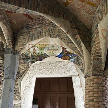 门,镶嵌图案,尚未完成,教堂,世界遗产,建筑师,巴塞罗那,加泰罗尼亚,西班牙
