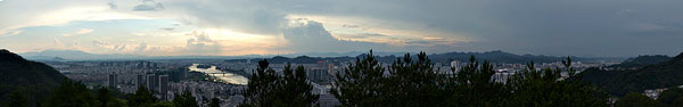 黄山市屯溪城市景观全景