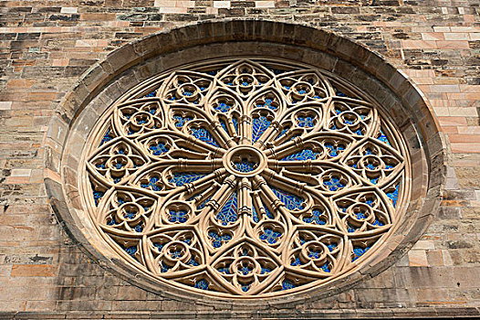 哥特式,圆花窗,教区教堂,圣约翰,14世纪,下萨克森,德国,欧洲