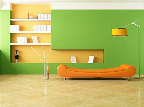 绿色,橙色,休闲沙发