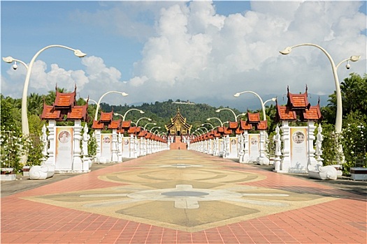 漂亮,人行道,皇家行宮,风格,泰国