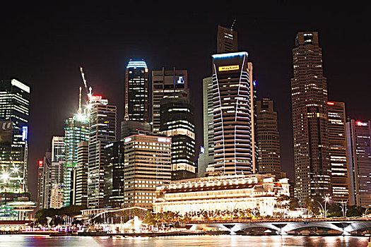 城市,夜晚,新加坡城,新加坡