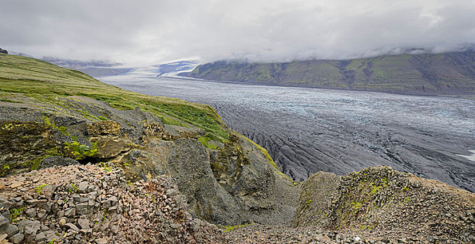 冰河,舌头,瓦特纳冰川国家公园,冰岛,欧洲