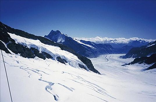 瑞士,少女峰,区域,冰河,艾格尔峰,风景,山,雪,帽