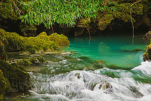 贵州茂兰国家自然保护区风光,地下暗河出口